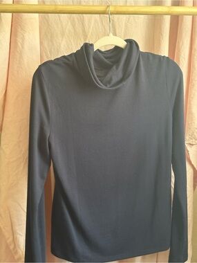 Banana Republic Navy Cowl Neck Long Sleeve Top